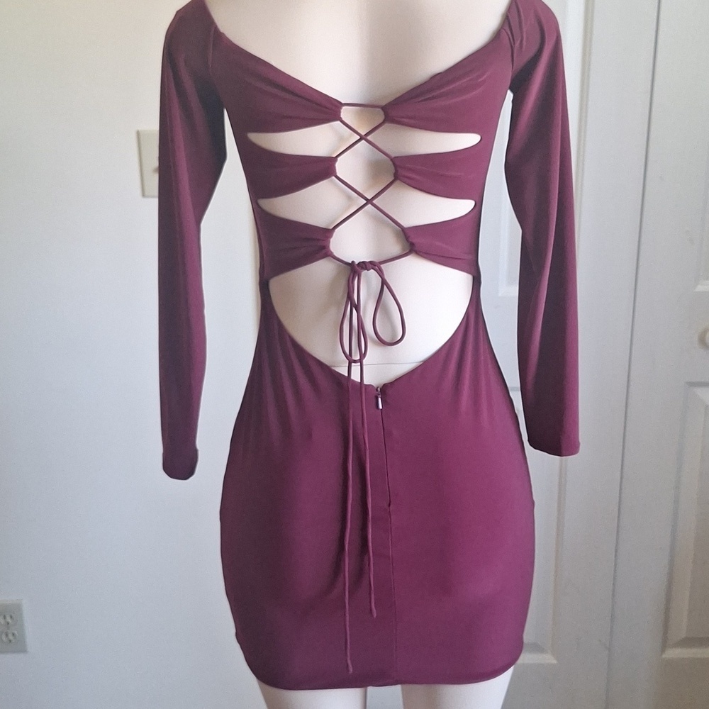 LA FEMME Dress 28212 Dark Berry, Size 2 - Picture 4 of 6